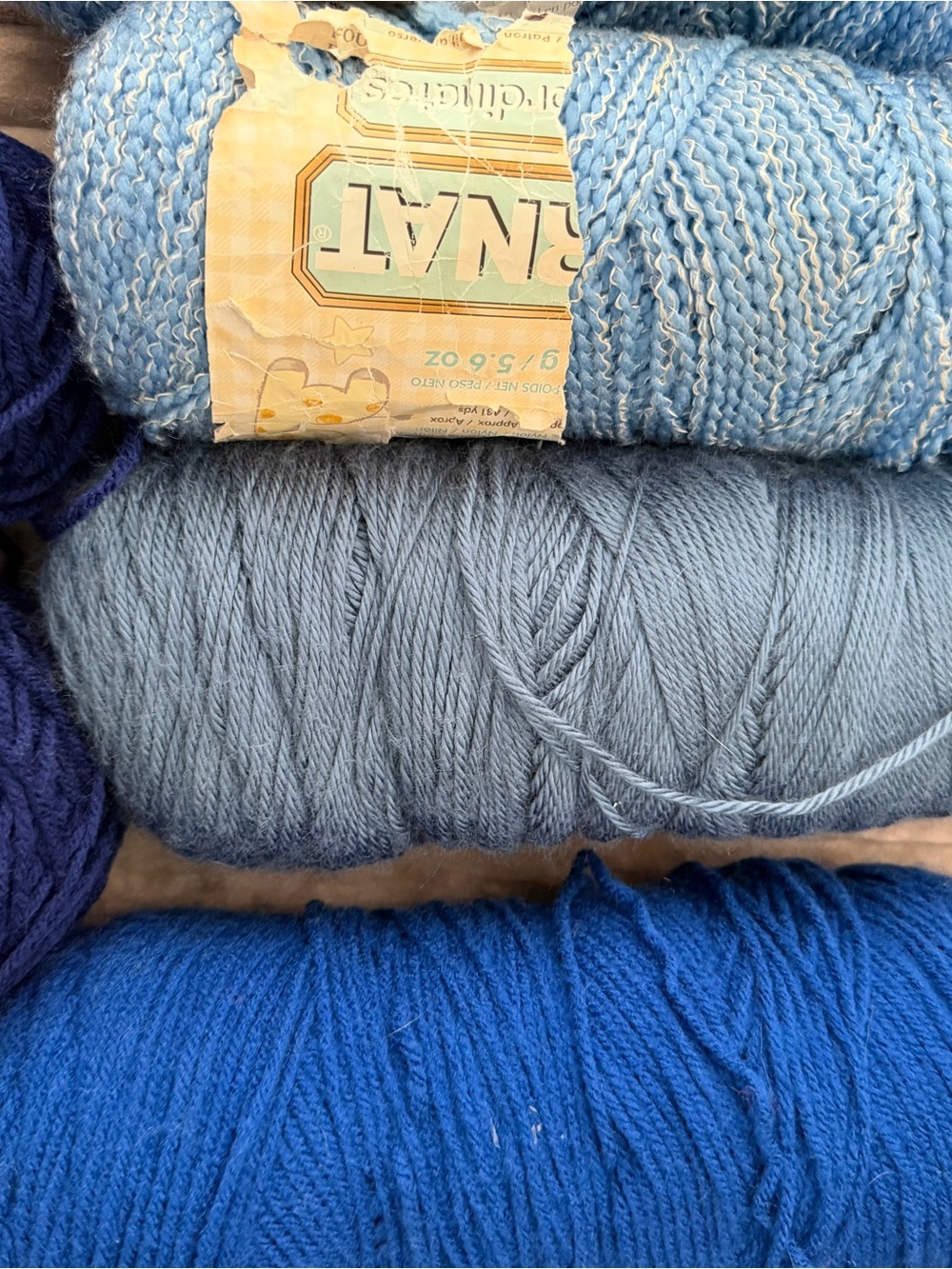 Mixed Blue Yarn Bundle with Teal and Navy - Picture 3 of 3